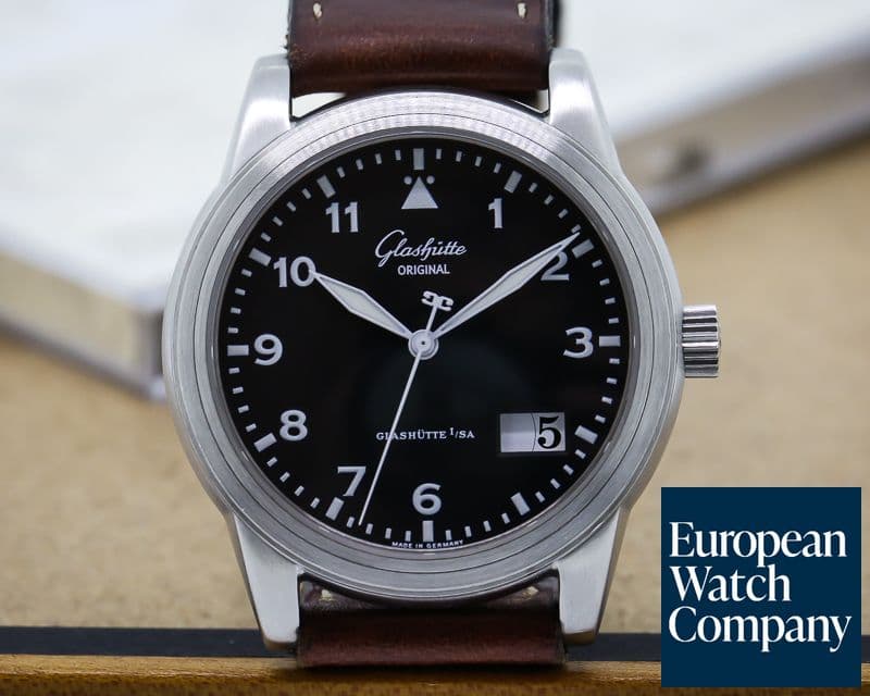 Image of Glashutte Original Senator Navigator Panorama Date SS Black Dial 
