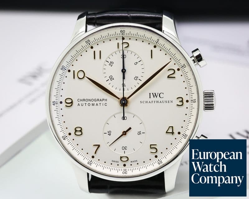 Image of IWC Portuguese Chronograph SS Silver Dial / Gold Numerals 