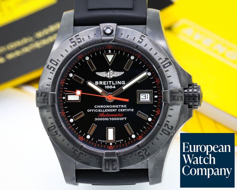 Image of Breitling Avenger Seawolf Black Steel Titanium Black Dial / Rubber
