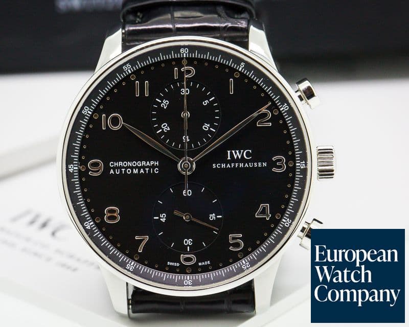 Image of IWC Portuguese Chronograph SS Black Dial 