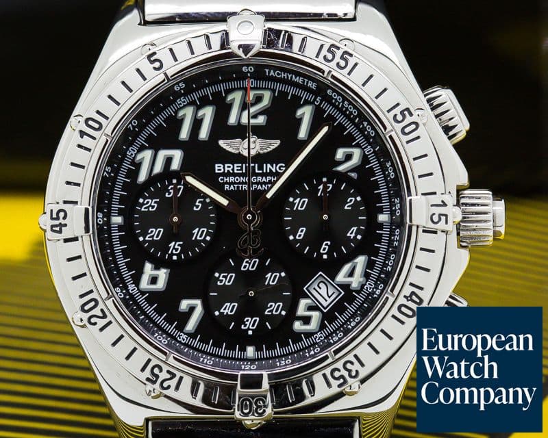 Image of Breitling Windrider Chronograph Rattrapante Quartz Black Dial SS / SS