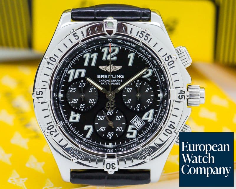 Image of Breitling Windrider Chronograph Rattrapante Quartz Black Dial SS / Strap