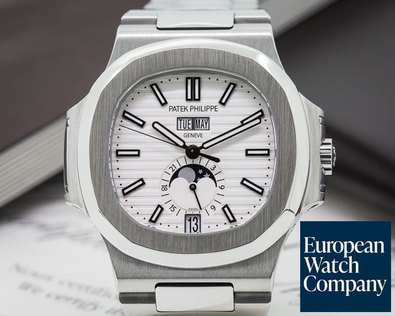 Image of Patek Philippe Nautilus Annual Calendar Moon White Dial SS / SS