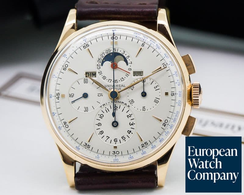 Image of Universal Geneve Rare Tri Compax 18K Rose Gold 
