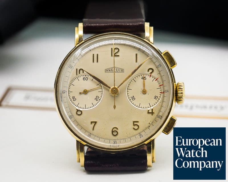 Image of Angelus Vintage Two Register Chronograph 18K Yellow Gold