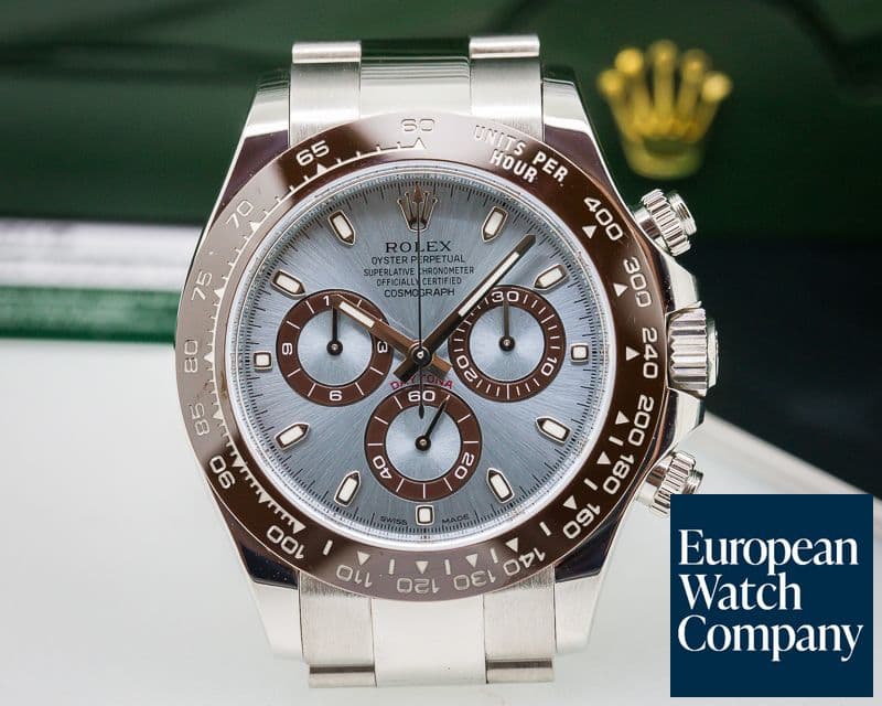 Image of Rolex Daytona Platinum Glacier Blue / Brown Ceramic 