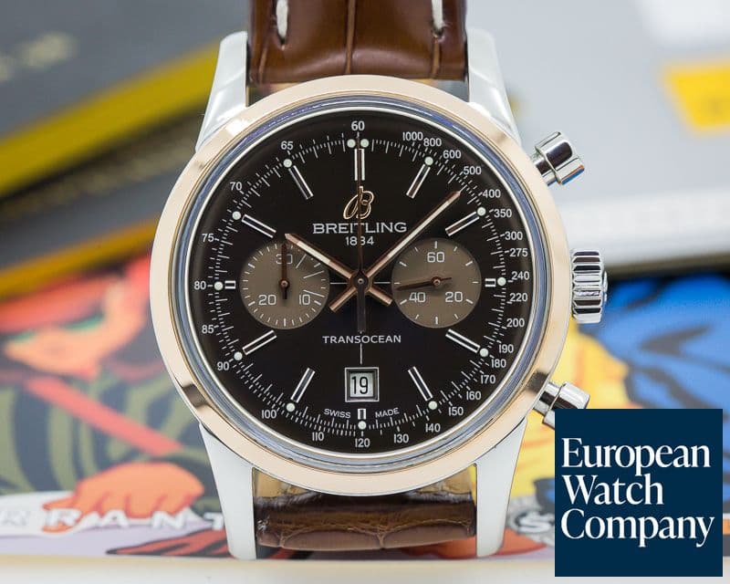 Image of Breitling Transocean Chronograph 18K Rose Gold / SS 38MM