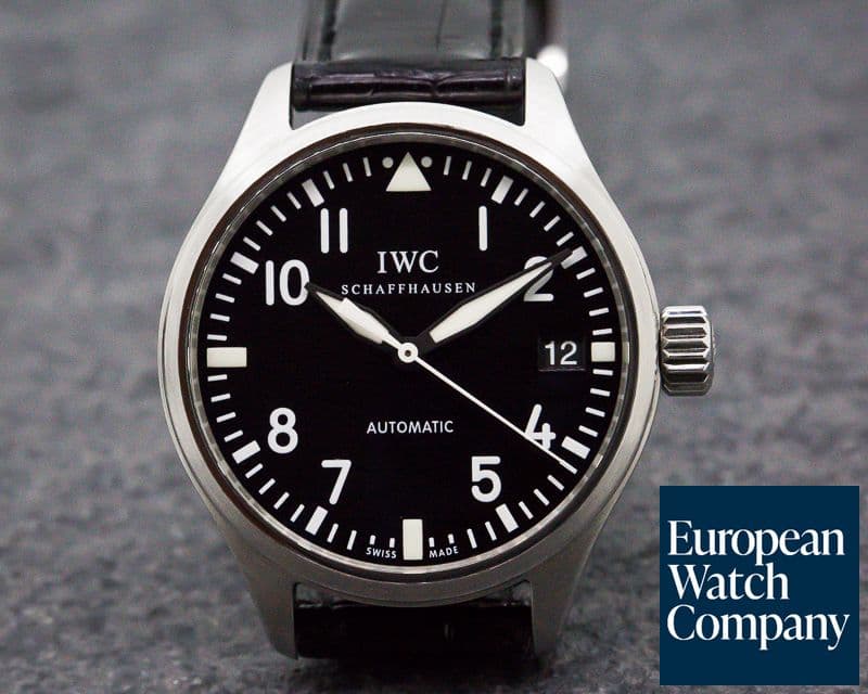 Image of IWC Pilot Midsize Black Dial SS / Alligator 