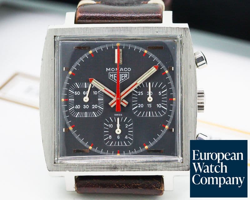 Image of Heuer Vintage Monaco Chronograph Square SS Grey Dial