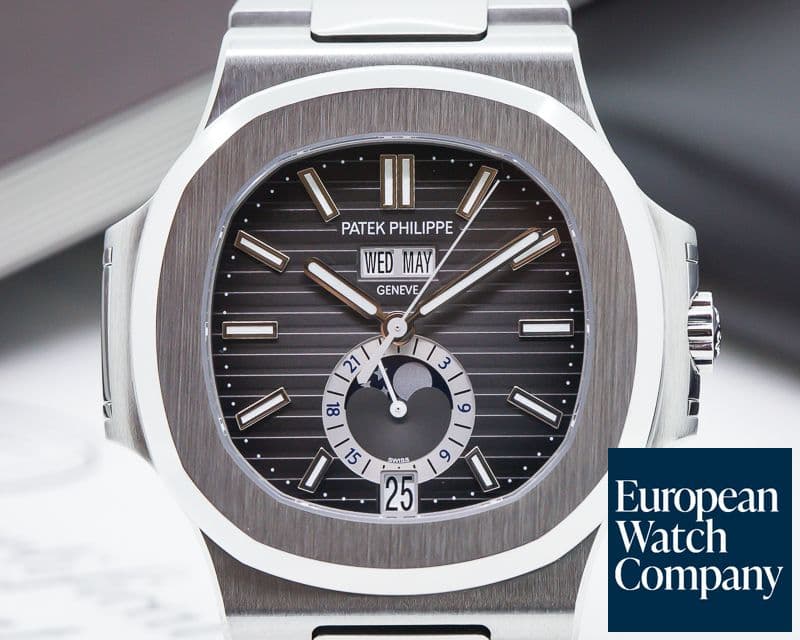 Image of Patek Philippe Nautilus Annual Calendar Moon Grey Dial SS / SS