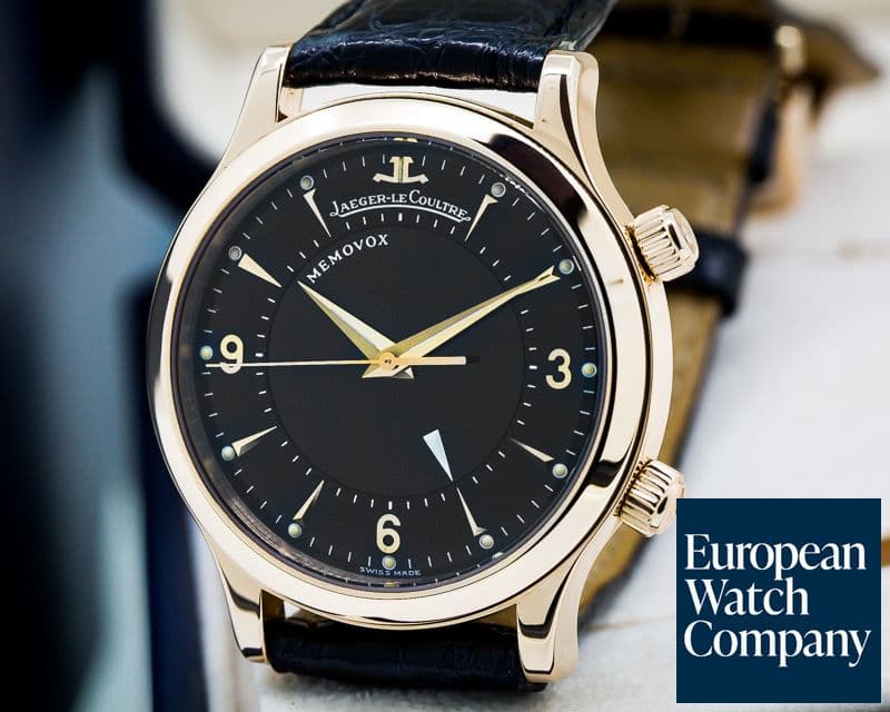 Image of Jaeger LeCoultre Memovox 18K Rose Manual Wind Display Back
