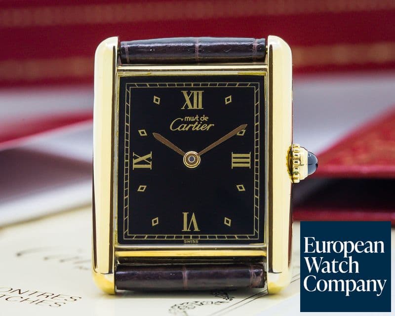 Image of Cartier Tank Must de Cartier Vermeil Black Dial