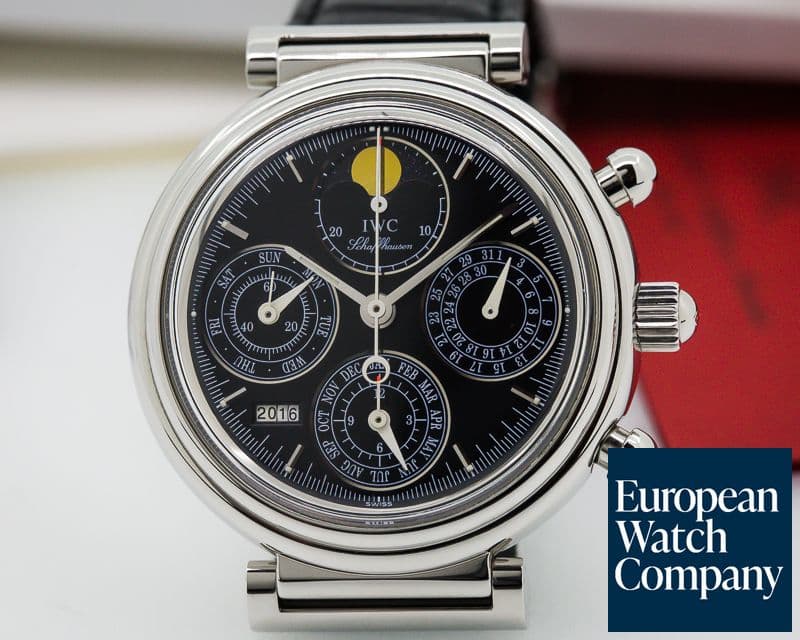 Image of IWC Da Vinci Perpetual Chronograph Black SS / Alligator  