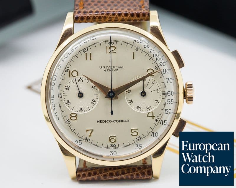 Image of Universal Geneve Vintage Medico Compax 18K Rose Gold 