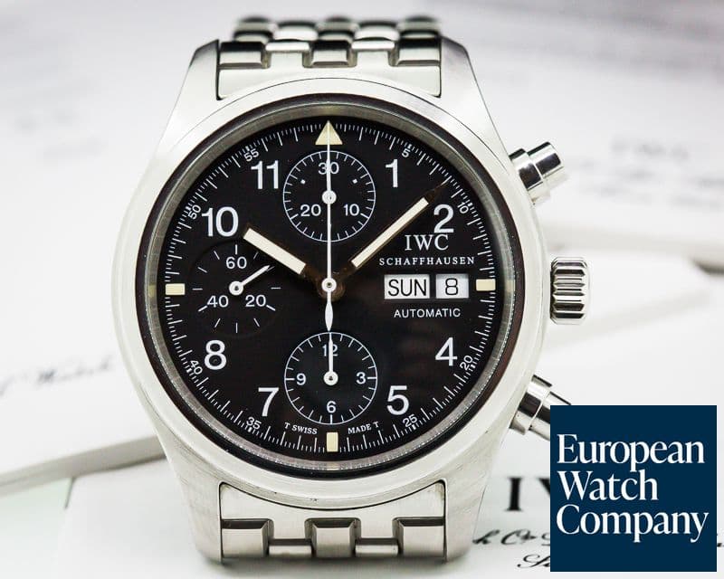 Image of IWC Pilot Chronograph Black Dial SS / SS