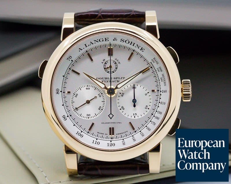 Image of A. Lange and Sohne Double Split Silver Dial Rose Gold UNWORN