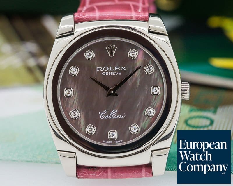 Image of Rolex Cestello Cellini 18K WG MOP Diamond Dial