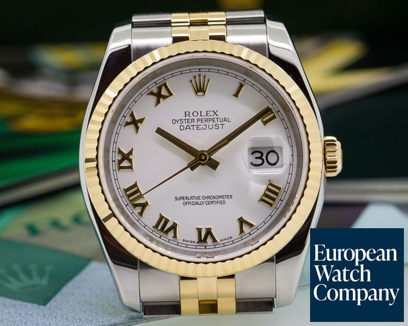 Image of Rolex Datejust White Roman Jubiliee Roman 18K / SS 