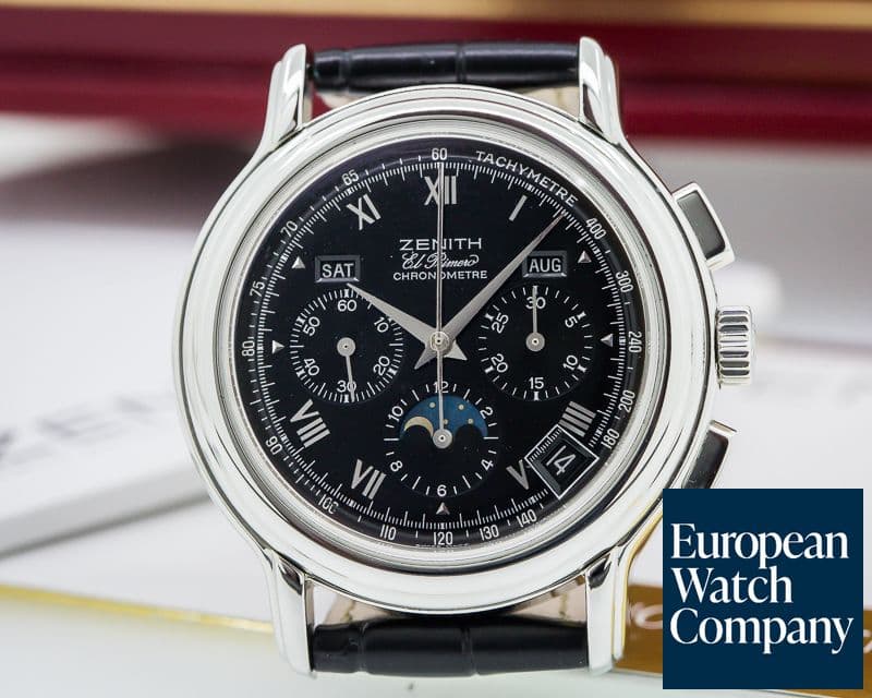 Image of Zenith Chronomaster T El Primero Moon Black Dial SS 