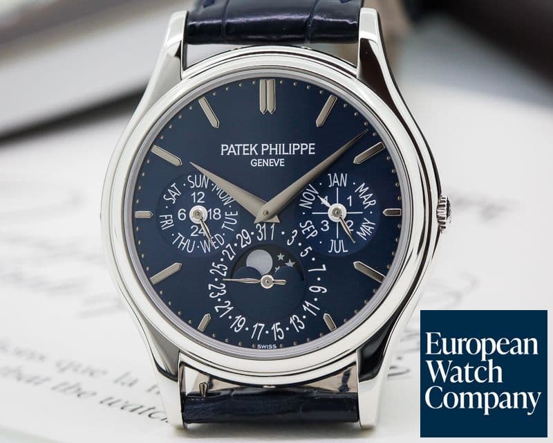 Image of Patek Philippe Perpetual Calendar Platinum Blue Dial 