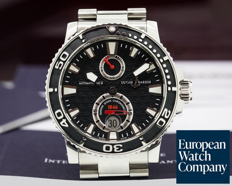 Image of Ulysse Nardin Maxi Marine Diver Black SS / SS Bracelet