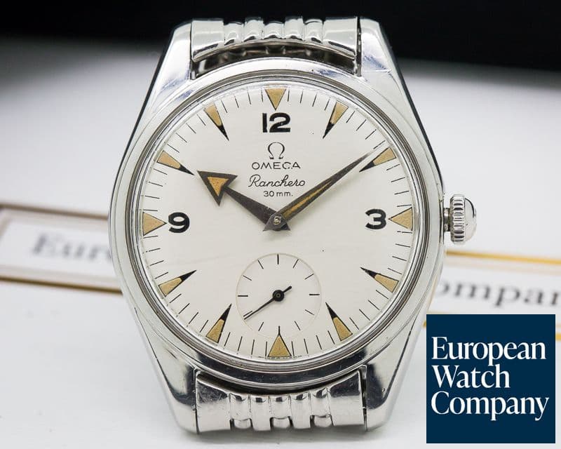 Image of Omega Vintage Ranchero RARE WHITE DIAL SS / Beads of Rice Bracelet 