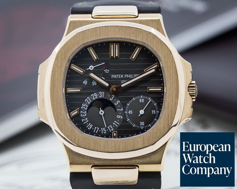 Image of Patek Philippe Jumbo Nautilus Power Reserve Moon 18K Rose Gold