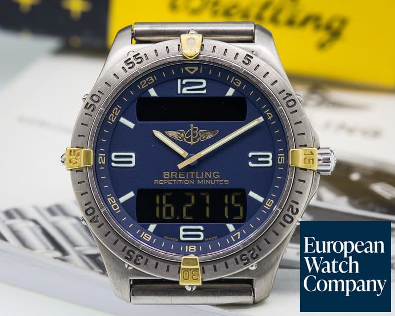 Image of Breitling Aerospace Professional Blue Dial Titanium / Gold