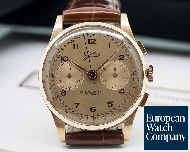 Image of Jolus Vintage Manual Chronograph 18K Pink Gold 