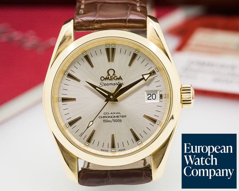 Image of Omega Seamaster Aqua Terra Co-Axial Silver Dial 18K Yellow Gold