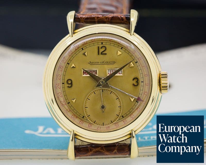 Image of Jaeger LeCoultre Vintage Triple Calendar Manual Wind 18K YG Box and Papers