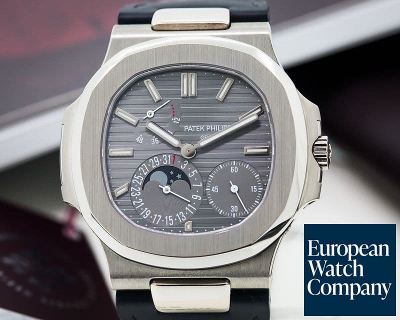 Image of Patek Philippe Nautilus Power Reserve Moonphase 18K White Gold 