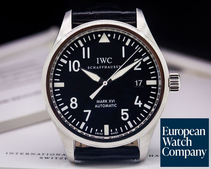 Image of IWC Mark XVI Black Dial SS / Alligator 