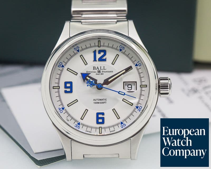 Image of Ball Fireman Racer Silver Dial SS / SS
