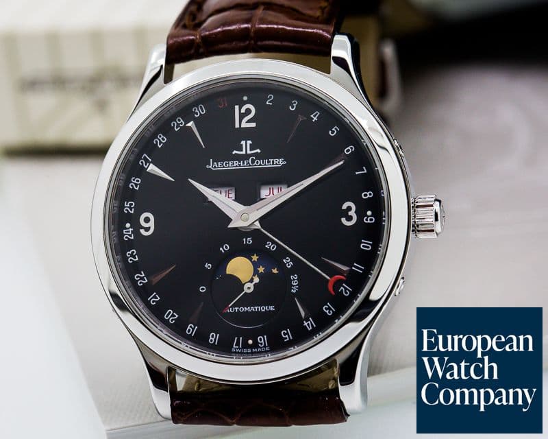 Image of Jaeger LeCoultre Master Moon SS Black Dial 