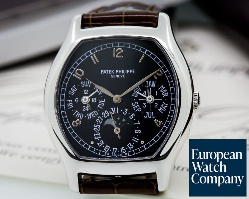 Image of Patek Philippe Perpetual Calendar Tonneau Platinum / Black Dial