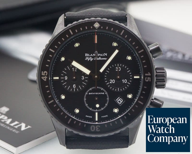 Image of Blancpain Fifty Fathoms Bathyscaphe Flyback Chronograph Ceramic / Kevlar
