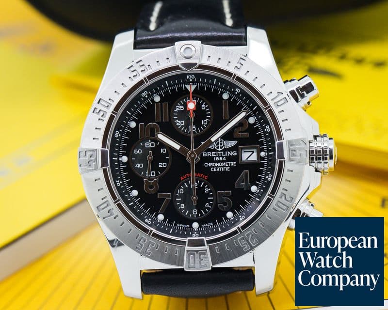 Image of Breitling Avenger Skyland Black Dial SS / Leather