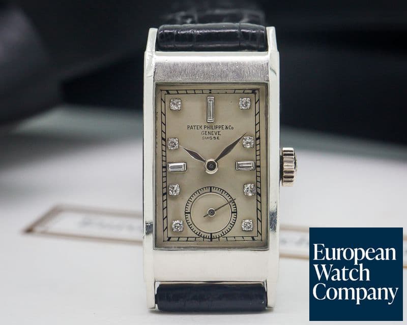 Image of Patek Philippe Vintage Tank Platinum 425 Diamond Markers