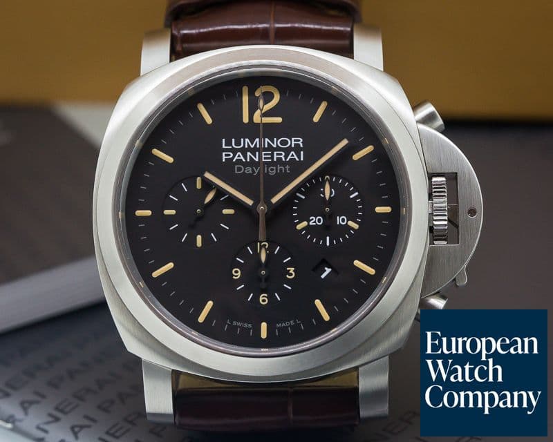Image of Panerai Luminor Chronograph Daylight SS Black Dial