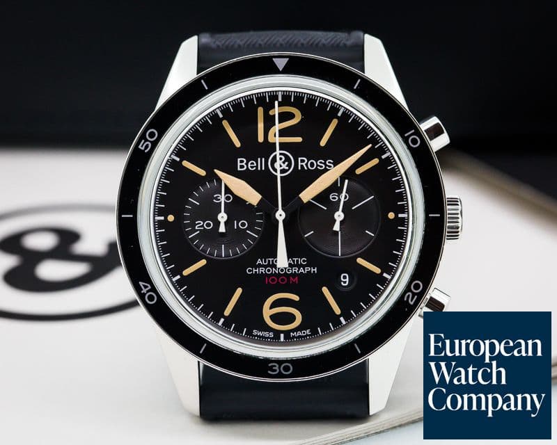 Image of Bell & Ross BR 126 Sport Heritage Chronograph SS / Rubber 