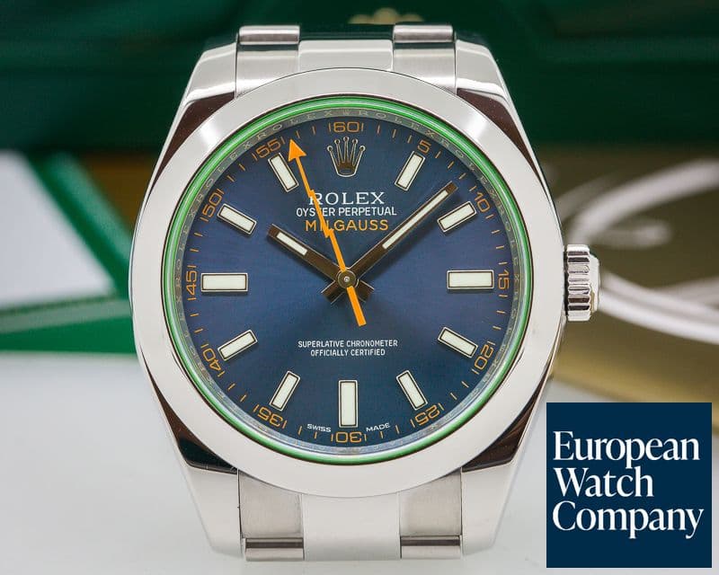 Image of Rolex Milgauss Blue Dial Green Crystal 