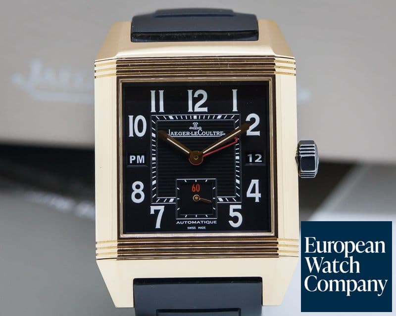 Image of Jaeger LeCoultre Reverso Squadra Hometime 18k Rose Gold / Rubber 