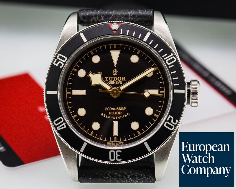 Image of Tudor Tudor Heritage Black Bay BLACK SS / Leather