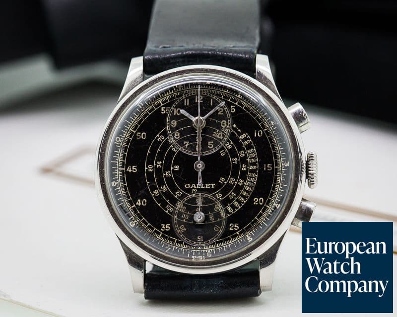 Image of Gallet Vintage Regulator Chronograph Gilt Dial SS