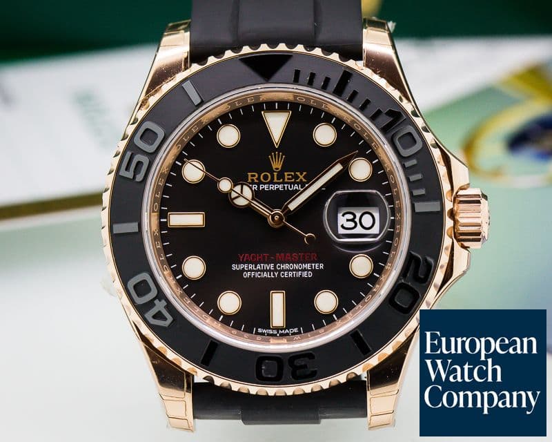 Image of Rolex Yacht Master 18K Rose Gold / Rubber UNWORN