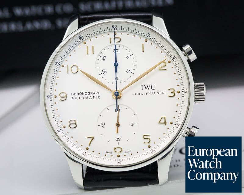 Image of IWC Portuguese Chronograph SS Silver Dial / Gold Numerals 