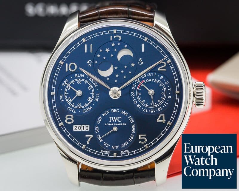 Image of IWC Portuguese Perpetual Calendar Blue Dial 18K White Gold