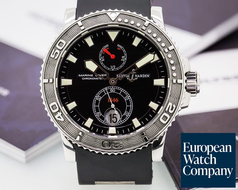 Image of Ulysse Nardin Maxi Marine Diver Black SS / Rubber