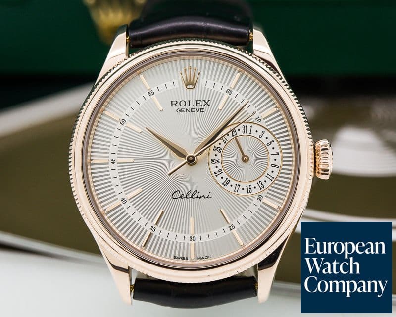 Image of Rolex Cellini Date Silver Dial 18K Rose Gold 